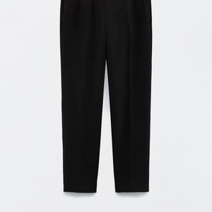 ZARA black  HIGH-WAISTED PLEATED PANTS WITH DARTS TROUSERS